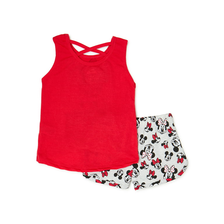Minnie Mouse Toddler Girls Tank Top & Shorts Outfit Set, 2-Piece 