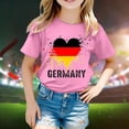 thumbnail image 1 of T-shirts de Mode pour Enfants, Imprimé Stylé du Drapeau de l'Allemagne, Manches Courtes, Col Rond, Chandail de Base pour Filles, 1 of 4