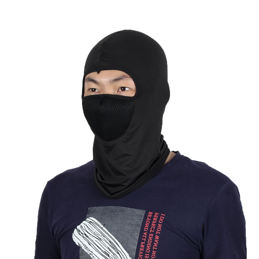 Full Face Mask Outdoor Sports Cycling Neck Protector Hat Helmet Balaclava Black by Unique-Bargains
