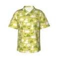 thumbnail image 2 of Xecao Easter Bunny print Hawaiian shirt - a stylish short-sleeve button-down for men, perfect for casual beach and tropical outings., 2 of 9