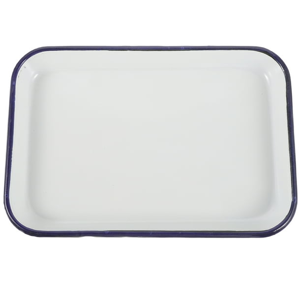 Molde rectangular esmaltado para hornear, multiusos, ideal para la cocina.