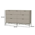 thumbnail image 7 of Benjara Rexi 56 Inch 7 Drawer Dresser, Honeycomb Pattern, Mahogany Wood, Taupe Gray, 7 of 7