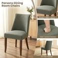 thumbnail image 2 of EOP Upholstered Dining Chairs Set of 6, Mid Century Modern Fabric Side Chairs with Solid Wood Legs, Comfortable Kitchen & Dining Room Chairs for Home, Restaurant Use, Green, 2 of 6