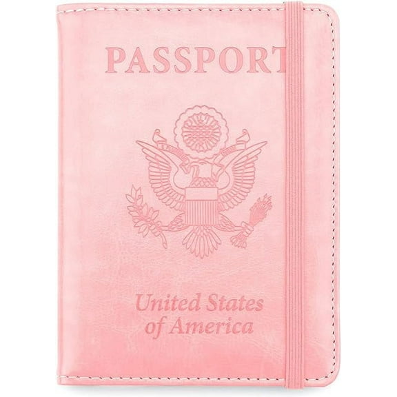 Poscoverge Passport Holder Passport Cover Passport Wallet Passport Rfid Passport Holder Passport Case Passport Card Holder Family Passport Holder Passport Holder for Women Men Pink