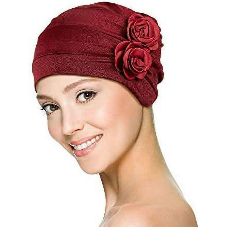 Ruffle Chemo Turban Headband Scarf Beanie Cap Hat for Cancer Patient