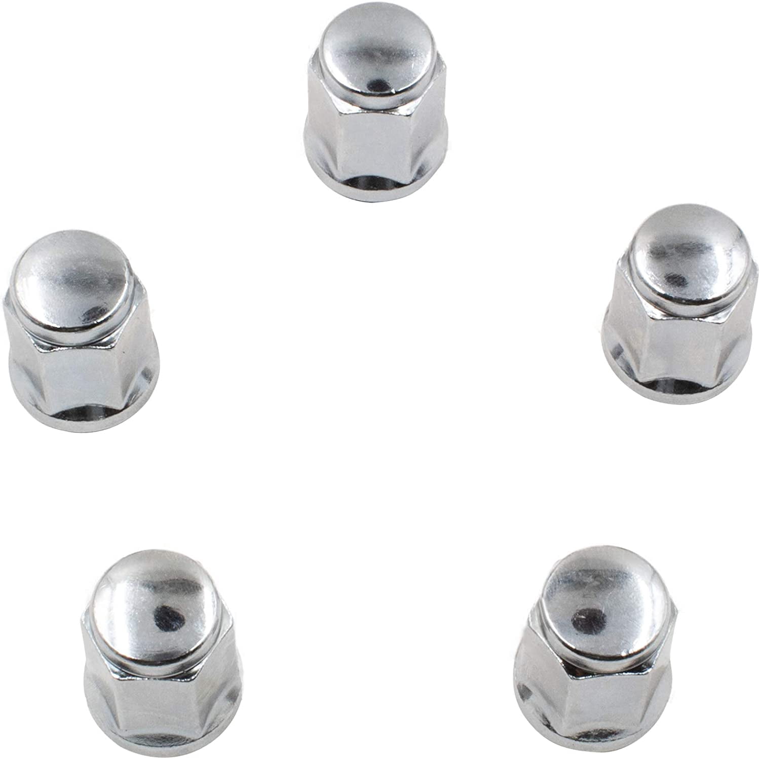Wheel Accessories Parts Set of 20 Chrome 7/16 Lug Nuts Closed End Bulge Acorn Lug Nut Style 1.38" Long Cone Seat 19mm (3/4") Hex Wheel Lug Nut (7/16 UNF, Chrome)