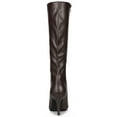 thumbnail image 3 of BLISSFUL STEP Valentine's Women's Boot Pointed Toe Side Zipper Stiletto Heel Knee High Boots Brown 6.5, 3 of 8