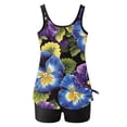thumbnail image 4 of Nmnitkp Swim Suits for Women 2026 Quick-dry Women's Tankini Swimsuit Tummy Control 2 Piece Bathing Suit Flowy Floral Print Swim Tank Top with Boyshorts, 4 of 5