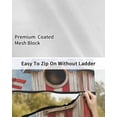 thumbnail image 6 of 4th of July RV Awning Sun Shade Screen 9'X7' Bird American Flag Mesh Sunscreen Floral Red Blue House Awning Shade Screen with Zipper UV Blocker Completed Kits Outdoor Canopy for RV Motorhome Camper, 6 of 7
