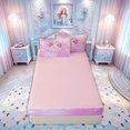 thumbnail image 4 of meiyoeat Kawaii Axolotl Letter M Zipper Comforter Set with Fitted Sheet and 2 Pillowcases for Boys Girls, Galaxy Animal Zipper Bedding Set, Pink Purple, Pink Reversible, 3-Piece, 4 of 6