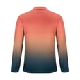 thumbnail image 4 of ZCFZJW Mens Long Sleeve Polo Shirts Casual 1/4 Zipper Tie Dye Gradient Printed Athletic Golf Tennis T-Shirt Tops Lapel Collar V Neck Graphic Tees Shirt Orange XXL, 4 of 5