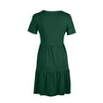 thumbnail image 6 of Penkiiy Women's Summer Casual Short Sleeve T Shirt Dress Tiered Mini Dresses With Pockets M Green, 6 of 6