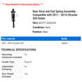 thumbnail image 2 of Rear Strut and Coil Spring Assembly - Compatible with 2011 - 2014 Chrysler 200 Sedan 2012 2013, 2 of 2