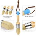 thumbnail image 6 of Chalk Wax Paint Brush 4PCs Set Including Flat Pointed Round Large Flat Chalked Paint Brushes for Furniture Painting Bristle Paint Brushes Set Compatible,Blue, 6 of 8