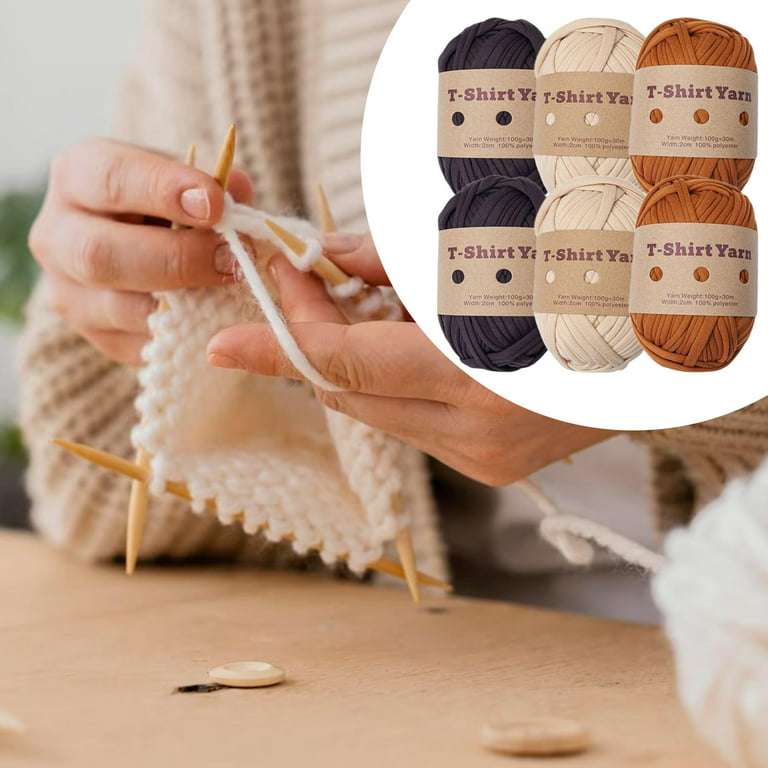 Mooaske 2 Pack T-Shirt Crochet Yarn for DIY Knitting Crochet Cloth Blanket  Bag Dolls - 400g Chunky Thick Yarn for Crocheting with Polyester-Spandex