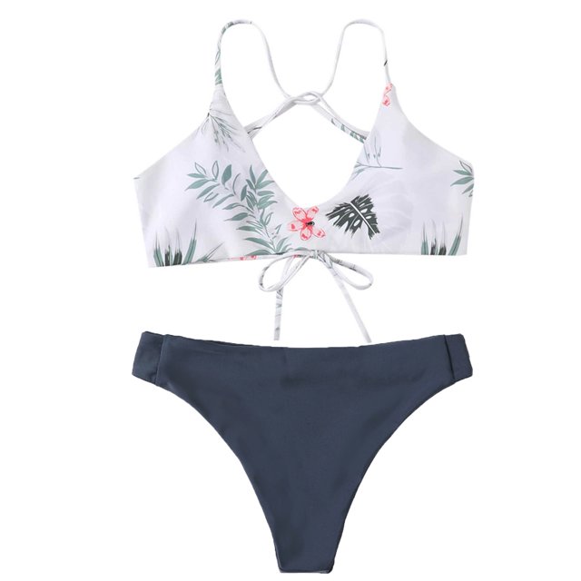 Mujeres verano moda patchwork impreso tanque sexy dos piezas bikini traje de baño traje de baño Fridja nalpqowj50794