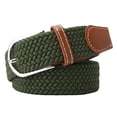 thumbnail image 1 of Cinturón de lona tejido para hombre Cinturón web Hebil de aleación de viaje Verde Zulema Cinturones de lona casuales para hombres, 1 of 5