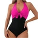 thumbnail image 2 of Trajes de baño de una pieza para mujer, conjunto de bikini sólido sin mangas de moda para mujer, traje de baño push-up acolchado, traje de baño, traje de baño de playa para mujer, 2 of 9