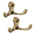 thumbnail image 1 of Ganchos de abrigo de doble gancho montados en la pared de Bargains Únicos, ganchos retro de bronce 30mm x 55mm x 29mm 2Pcs, 1 of 4
