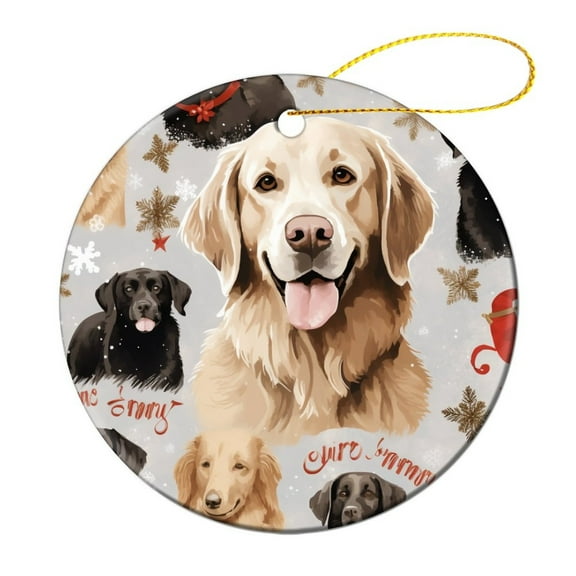 Dog Family Christmas Ceramics Ornaments Merry Christmas Dog 2024 Ornament Collectible Present Gift Xmas Tree Decoration for Family Friend