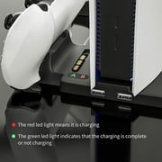 Charging Station for PS5, Vertical Stand with Controller Charger for PS5, PS5 Stand Horizontal with 4 USB C Adapter