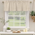thumbnail image 3 of Beige Rustic Curtain Valances for Windows, Vintage Farmhouse Beige Solid Color Light Filtering Kitchen Curtains, Rod Pocket Window Valance Curtains for Living Room Bedroom, 42" W x 12" L, 2 Panels, 3 of 9