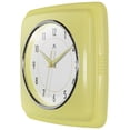 thumbnail image 4 of Infinity Instruments Retro Square Yellow Wall Clock, 9.25", 4 of 5