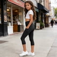 thumbnail image 5 of Edvintorg Girls Yoga Pants Fashion High Waisted Stretchy Athletic Capri Pant with Pockets Girls Clothing Size 4-13, 5 of 9