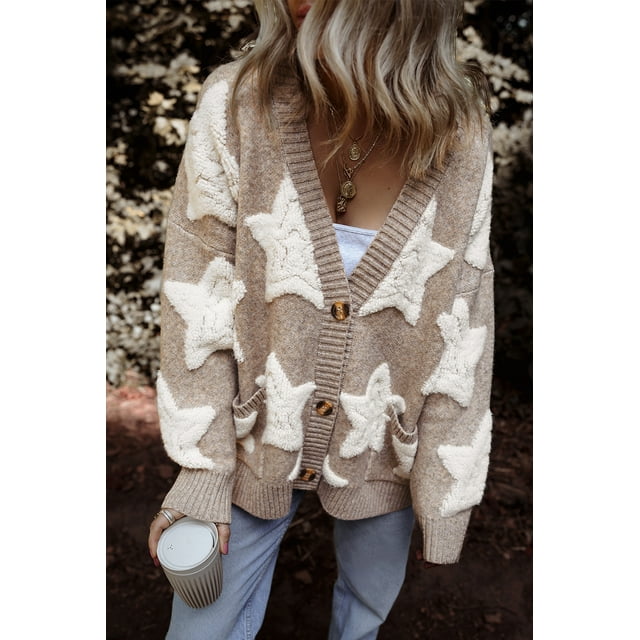 a.Jesdani Chic Sherpa Knit Cardigan - Warm & Versatile, Perfect for Every Event!