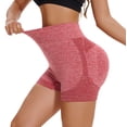 thumbnail image 2 of Yanyanz Yogalicious Leggings for Women, Women's Tummy Athletic Shorts Stretch Workout Biker Shorts Butt Lifting Scrunch Gym Shorts Red XL, 2 of 8