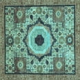 thumbnail image 1 of Ahgly Company Indoor Square Abstract Light Blue Modern Area Rugs, 5' Square, 1 of 4