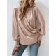 thumbnail image 3 of Blusa de mujer con escote en V, blusa elegante, blusa túnica de manga larga con farol, 3 of 6
