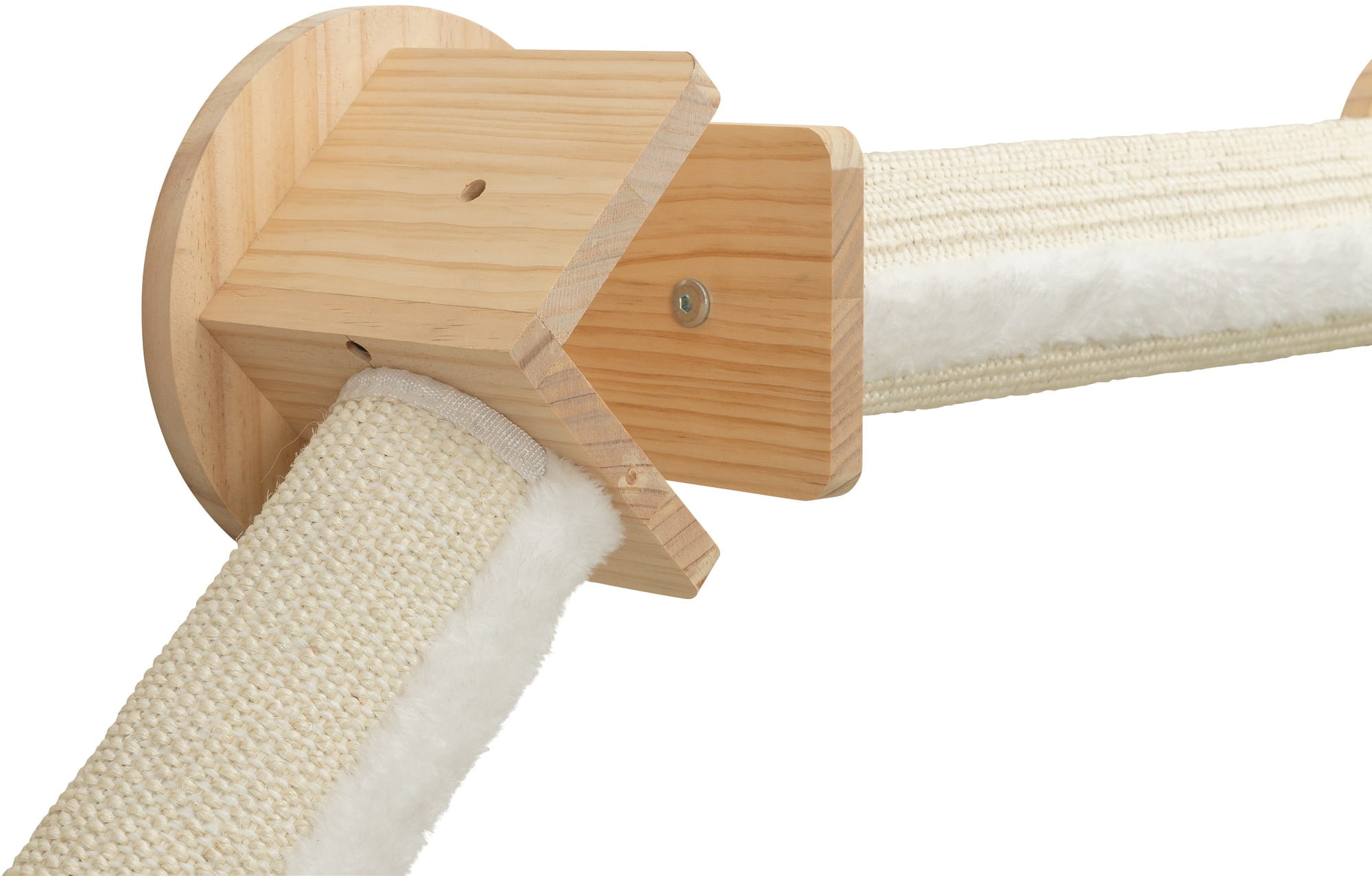 TRIXIE Wall Set 4 Multi-Level Wall Mounted Cat Perch System w-2 Scratching Posts, Natural
