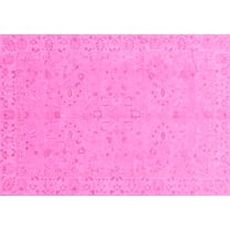 Ahgly Company Indoor Rectangle Abstract Pink Modern Area Rugs, 5' x 7'