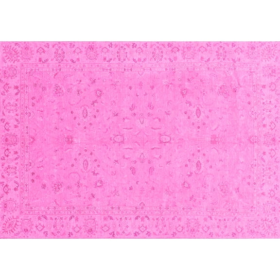 Ahgly Company Indoor Rectangle Abstract Pink Modern Area Rugs, 5' x 7'