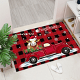 thumbnail image 3 of Alfombra de terciopelo de cristal antideslizante para pasillo de dormitorio con diseño de muñeco de nieve y Papá Noel, 3 of 6