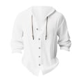 thumbnail image 3 of ZZHZGZ Late July Mens Denim Shirts Men's Stylish Solid Color Pocket Casual Button Hooded Shirt Comfortable Top 4Th of July White Button down Shirt Men Xl, 3 of 3