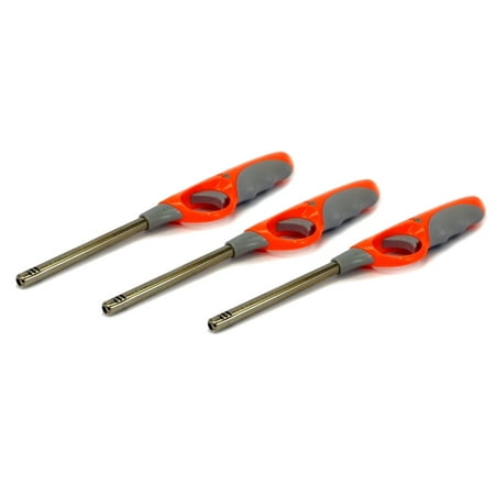 3 Pack Gas Lighters 11 Refillable Butane Bbq Kitchen Fireplace