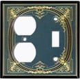 thumbnail image 4 of Metal Light Switch Plate Cover Elegant Victorian Blue Yellow Frame FRA059, 4 of 13
