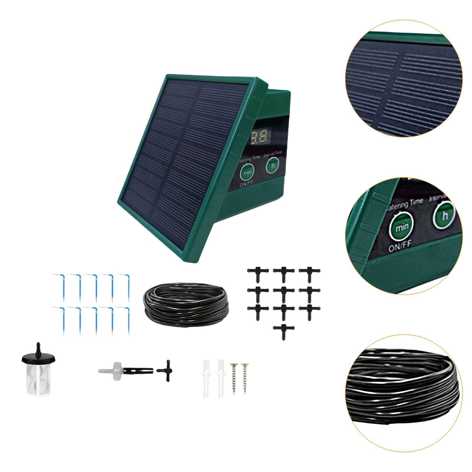 oshhni Solar Drip Irrigation System Kit Flower Pot Garden Houseplant Anti Siphoning
