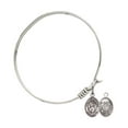 thumbnail image 2 of 6 1/4 inch Round Eye Hook Bangle Bracelet w/ St. Christopher/Coast Guard in Sterling Silver, 2 of 3