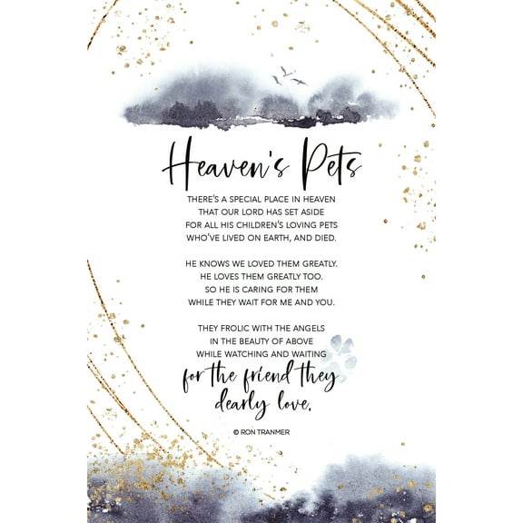 Dexsa Heaven's Pets Wood Plaque with Quote 6 in x 9 in - Wall and Tabletop Decoration | Easel and Hanging Hook