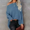 thumbnail image 2 of Womens Sweaters Fall Sweaters Women Womens Off Shoulder Long Sleeve Oversized Pullover Sweater Knit Jumper Loose Tops, 2 of 5