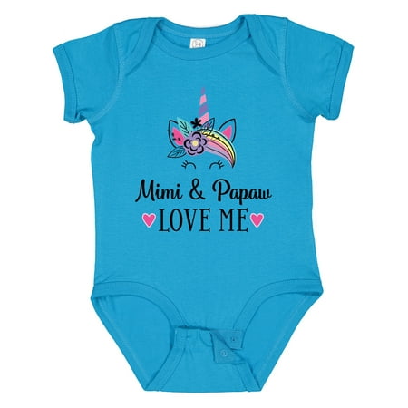 

Inktastic Mimi and Papaw Love Me Unicorn Gift Baby Girl Bodysuit