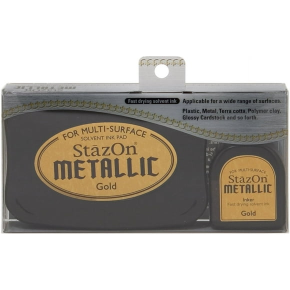 Stazon Metallic Solvent Ink Kit-Gold