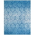 thumbnail image 4 of Safavieh Madison Collection MAD604N Glam Ogee Trellis Distressed Non-Shedding Stain Resistant Living Room Bedroom Area Rug, 9' x 12', Navy / Blue, 4 of 5