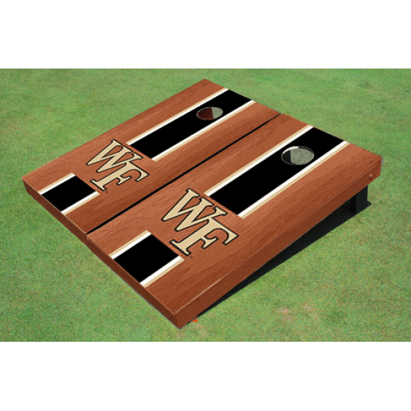 Wake Forest University Black Rosewood Matching Long Stripe Cornhole Boards