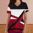 thumbnail image 1 of Puntoco Liquidación de blusas cortas para mujer, moda informal para mujer, cuello en V, estampado, manga corta, bolsillo, vestido de enfermera, 1 of 5