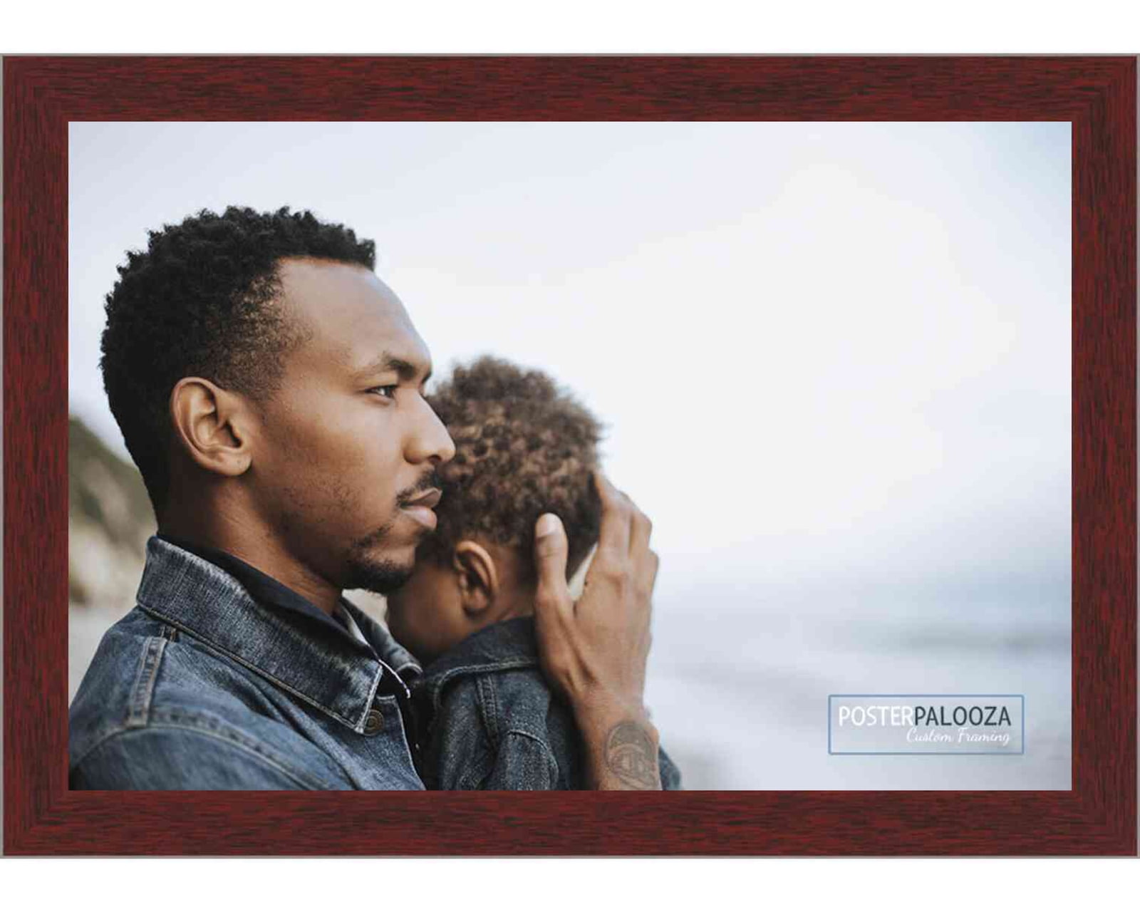 18x24 Mahogany Wood Picture Frame - UV Acrylic, Foam Board Backing, Hanging Hardware