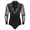 Black, variant on Men's Mesh Patchwork Shiny Latin Dance Shirts Bodysuit Ballroom Tango Rumba Dancewear Black 3XL